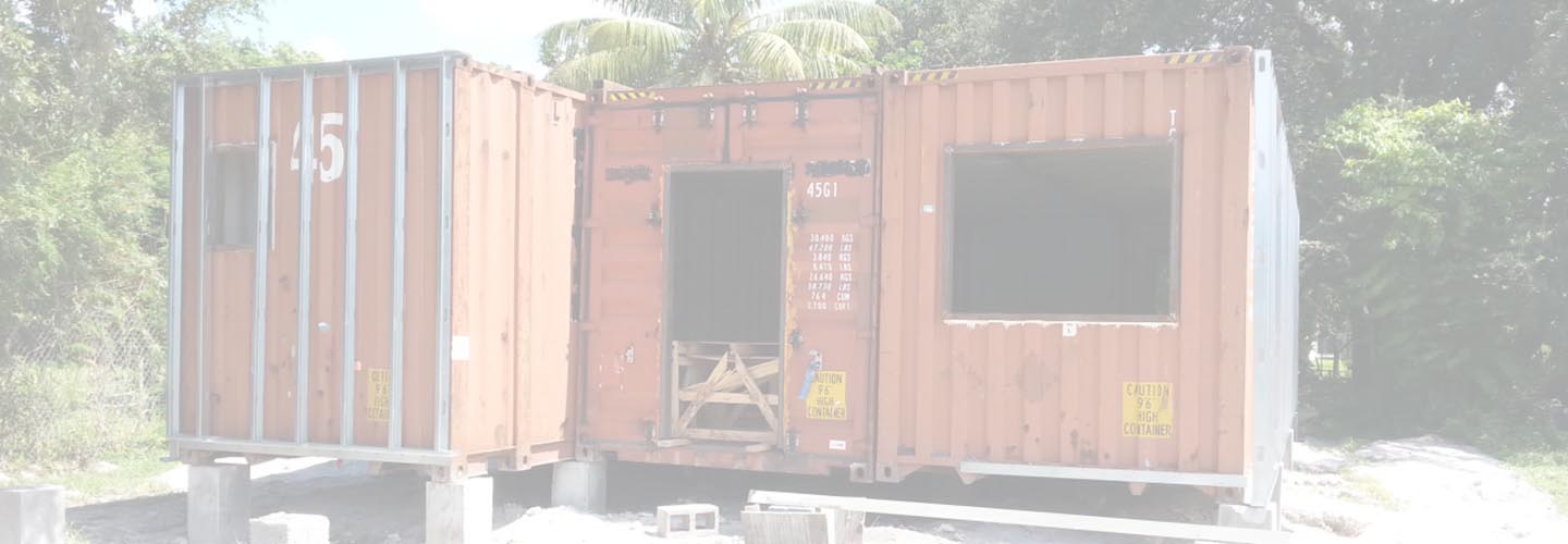 Shipping container house structure in South Florida